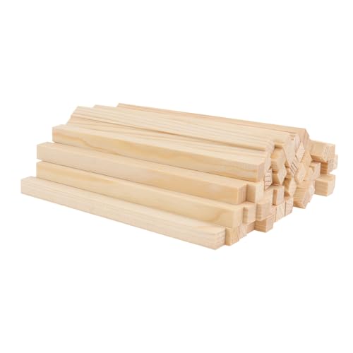 KAILIKETIY 50Stücke DIY Holzstäbe für Bastelarbeiten Quadratische Holzleisten Hochwertigem Kiefernholz für Projekte Modellbau und Holzhandwerk von KAILIKETIY