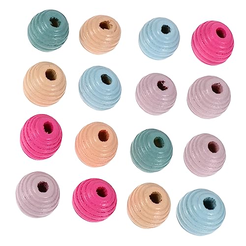 KAILIKETIY 50Stücke Holzperlen für DIY Bastelperlen Runde Perlen für Schmuckherstellung Bastelideen und Accessoires Armbänder und Dekorationen von KAILIKETIY