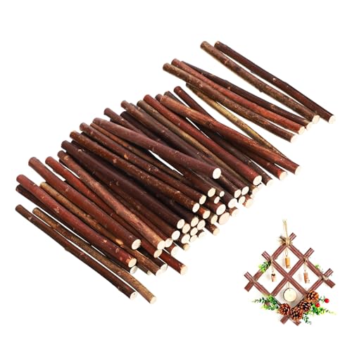 KAILIKETIY 50Stücke Natürliche Holzstäbchen Bastelstäbchen für DIY Projekte Lange Rustikale für Bastelarbeiten Dekoration und Fotorequisiten von KAILIKETIY