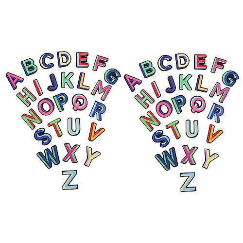 KAILIKETIY 52Stücke Teiliges Bunter Alphabet Applikationen Patches für Kreative Näh und Bastelprojekte zum Reparieren und Dekorieren von Kleidung Taschen und von KAILIKETIY