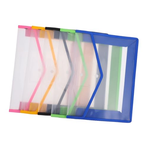 KAILIKETIY 5Stücke Fächermappen aus Kunststoff Wasserdichte Dokumententaschen für Schule Büro und Klassenzimmer Bunte Organizer mit Schnappverschluss Große Speicherkapazität KAILIKETIY 5Stücke Fächermappen aus Kunststoff Wasserdichte Dokumententaschen für Schule Büro und Klassenzimmer Bunte Organizer mit Schnappverschluss Große Speicherkapazität von KAILIKETIY