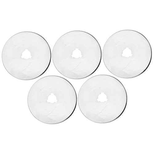 KAILIKETIY 5Stücke Runde Schneidklingen für Rollschneider Langlebige und Präzise Klingen für Stoff Leder Papier und Bastelarbeiten Aufbewahrungskoffer Silber KAILIKETIY 5Stücke Runde Schneidklingen für Rollschneider Langlebige und Präzise Klingen für Stoff Leder Papier und Bastelarbeiten Aufbewahrungskoffer Silber von KAILIKETIY