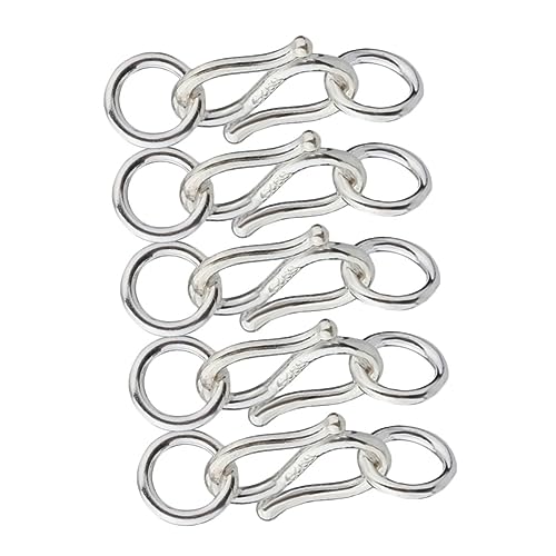 KAILIKETIY 5Stücke S Haken Verschluss Sterling Silber DIY Schmuckverschluss für Armbänder und Glänzende und Vielseitige Schmuckherstellungszubehörteile von KAILIKETIY
