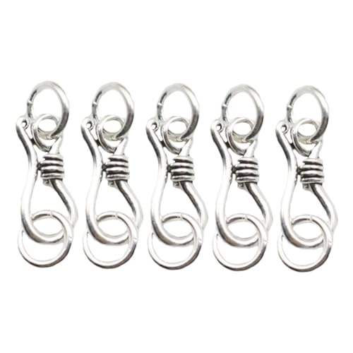 KAILIKETIY 5Stücke S Hakenverschluss Silber für DIY Schmuckherstellung Karabiner Verschlüsse für Armbänder und Hochwertige Schmuckverbinder für Handgefertigte KAILIKETIY 5Stücke S Hakenverschluss Silber für DIY Schmuckherstellung Karabiner Verschlüsse für Armbänder und Hochwertige Schmuckverbinder für Handgefertigte von KAILIKETIY