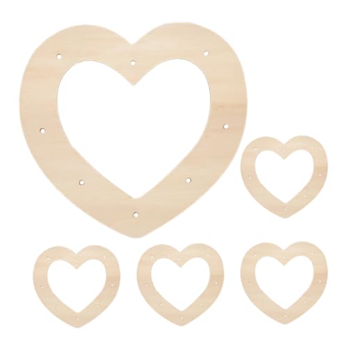 KAILIKETIY 5Stücke Teiliges Herzförmiger Holzkranzrahmen für DIY Blumenkränze Kranzform für Hochzeitsdeko und Handwerksprojekte Rustikal und Vielseitig Einsetzbar von KAILIKETIY