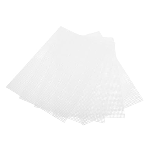 KAILIKETIY 5Stücke Teiliges Kunststoff-mesh-canvas für Kreuzstich und Nähprojekte Langlebiges Material mit Klaren Gitterlinien für Kreative Stickarbeiten und Diy-nadelarbeiten Weiß von KAILIKETIY