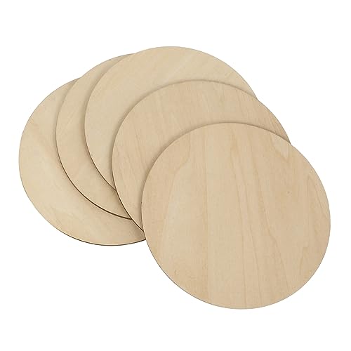 KAILIKETIY 5Stücke Unbearbeitete Runde Holzscheiben DIY Bastelmaterial für Hochzeitsdekoration Malerei und Handwerksprojekte Umweltfreundliches Holz Leicht und von KAILIKETIY