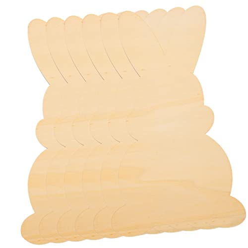 KAILIKETIY 6 Stück Kaninchenförmige Holzspäne Blanke Hasenausschnitte Bastelarbeiten Osterhasen Dekorationen Ornament Hasenfiguren Osterhasen Dekoration Innendekor Osterhasen von KAILIKETIY