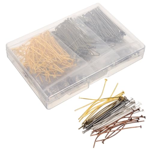 KAILIKETIY 600Stücke Flat Head Pins für DIY Schmuckherstellung Hochwertige Perlenstifte für Ohrringe und Bastelarbeiten Robuste und Langlebige Materialien für Kreative von KAILIKETIY