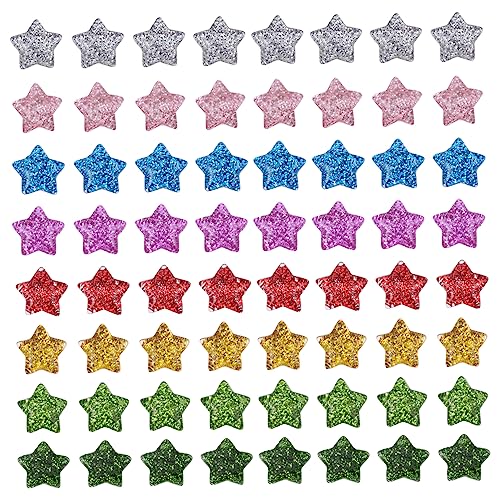 KAILIKETIY 60Stücke DIY Harz Sternperlen Bunte Glitzer Stern Spacer Beads für Schmuckhandwerk für Bastelprojekte und Wohnkultur von KAILIKETIY