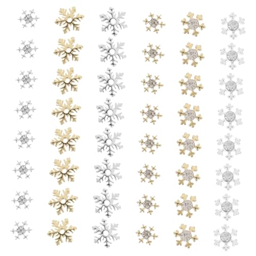 KAILIKETIY 60Stücke Schneeflocken Nagel Charms für Nagelkunst Glitzernde Nail Art Dekorationen für Maniküre für Weihnachts Nagelanhänger und Festliche Anlässe von KAILIKETIY