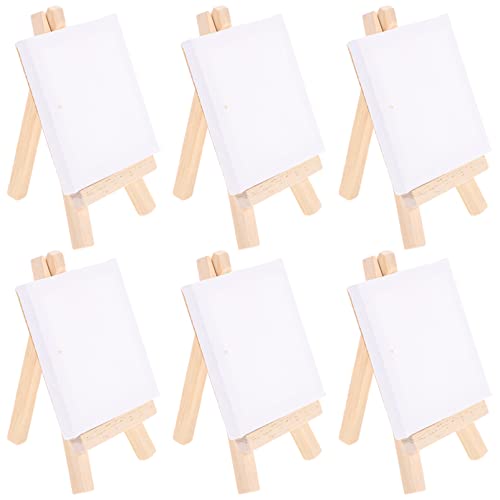 KAILIKETIY 6Sätze Mini Staffelei Set für Holz mit Malbrett für Ölgemälde für Kreative Hobbys und von KAILIKETIY