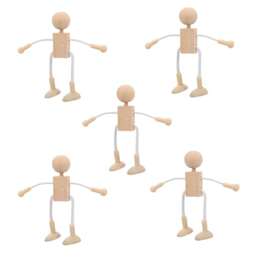 KAILIKETIY 6Stücke DIY Holzpuppen Unbemalt Kreative Cartoon Figuren für Bastelspielzeug Holz für Malen und Handwerk KAILIKETIY 6Stücke DIY Holzpuppen Unbemalt Kreative Cartoon Figuren für Bastelspielzeug Holz für Malen und Handwerk von KAILIKETIY