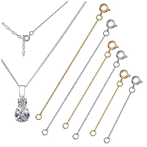 KAILIKETIY 6Stücke Teiliges Kettenverlängerungsset für und Armbänder und Platin Abnehmbare Schmuckverlängerungen für Frauen für DIY Projekte und Anpassungen von KAILIKETIY
