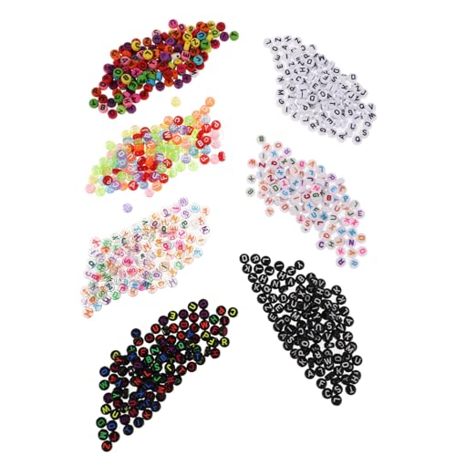 KAILIKETIY 700 Stück Armband-buchstabenperlen, Runde Farbige Buchstabenperlen, Alphabet-buchstabenperlen, Kleine Lose Perlen, Ästhetische Perlen, Runde Buchstabenperlen, Multifunktionale KAILIKETIY 700 Stück Armband-buchstabenperlen, Runde Farbige Buchstabenperlen, Alphabet-buchstabenperlen, Kleine Lose Perlen, Ästhetische Perlen, Runde Buchstabenperlen, Multifunktionale von KAILIKETIY