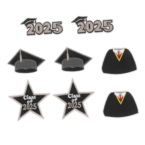 KAILIKETIY 8 Stück Abschluss Bügel Patches Bestickte Applikationen für Diy Kleidung Hüte Jacken Sweatshirts Designs für Persönliche Gestaltung und Feierlichkeiten von KAILIKETIY