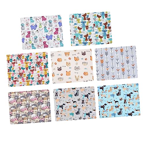 KAILIKETIY 8Stücke Baumwollstoff für DIY Katzenmuster für Babykleidung Bettwäsche Taschen und Mehr Zufällige Farben von KAILIKETIY