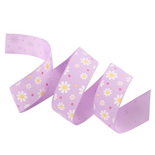 KAILIKETIY 8Stücke Gänseblümchenmuster DIY Band Polyester für Haarschmuck Geschenkverpackung und Bastelprojekte Verschiedene Farben von KAILIKETIY