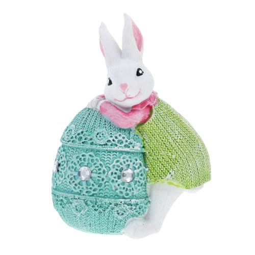 KAILIKETIY Easter Bunny Resin Figurine Für Zuhause Adorable Ornament Für Desktop-Dekoration Charmante Tischdeko Für Osterfeiern Und Festliche Anlässe von KAILIKETIY