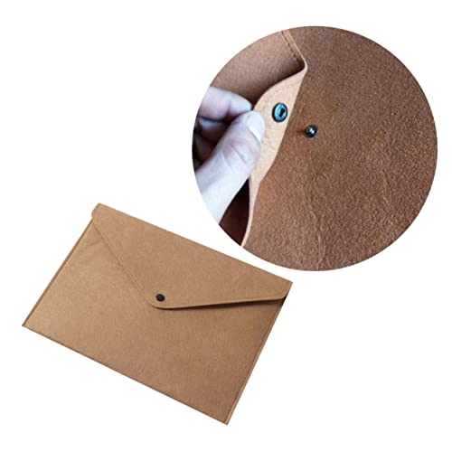 KAILIKETIY Filzordner Braun Schaltflächen Dokumentenorganizer für Büro Schule und Zuhause Reißfest Klassisches Design zur Sicheren Aufbewahrung Wichtiger Dokumente von KAILIKETIY