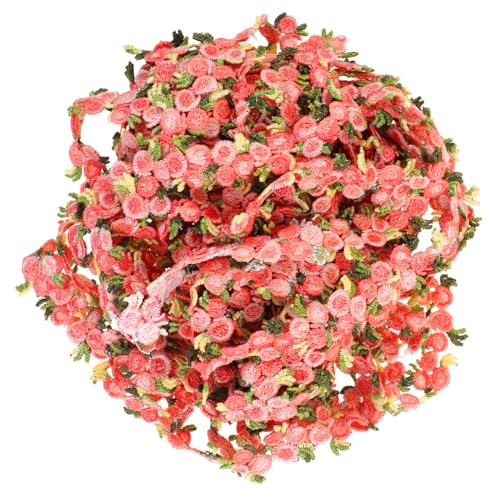 KAILIKETIY Gestickter Wasserlöslicher Spitzenbesatz Zarter DIY Schmuckbesatz für Kleidung Meterware in Blutrot Feines Nähzubehör für Festtags und Kleidungsdekoration von KAILIKETIY