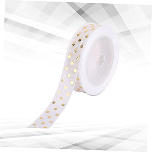 KAILIKETIY Glitzerndes Geschenkband mit Hot Stamping Rundpunkten Weiße Polyester Dekoband Vielseitig für Partyverpackung DIY Schleifen Basteln Wiederverwendbar und Elegant von KAILIKETIY