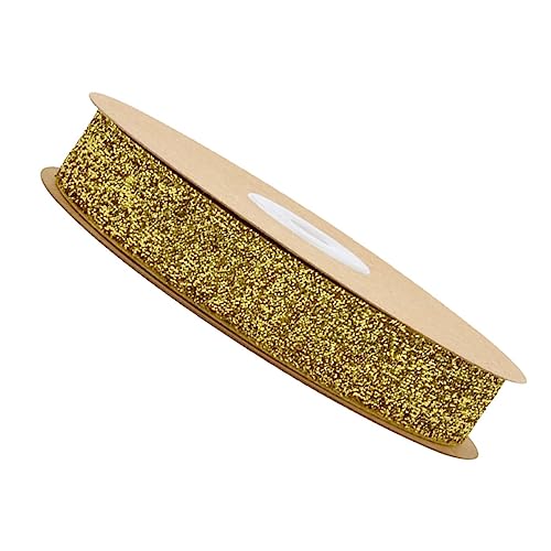 KAILIKETIY Goldene Flockband Baumwollband Geschenkband für DIY Dekorationen Langlebiges Samtiges Bastelband für Kleidung Party Hochzeit Geschenkverpackung von KAILIKETIY