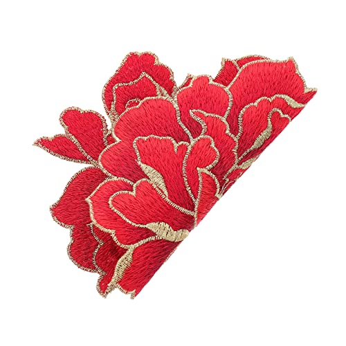 KAILIKETIY Große Pfingstrose Stickerei Patch Dekoratives Nähpflaster für Kleidung Langlebig und Hautfreundlich für DIY Reparaturen an Kleidung Taschen und Schuhen von KAILIKETIY