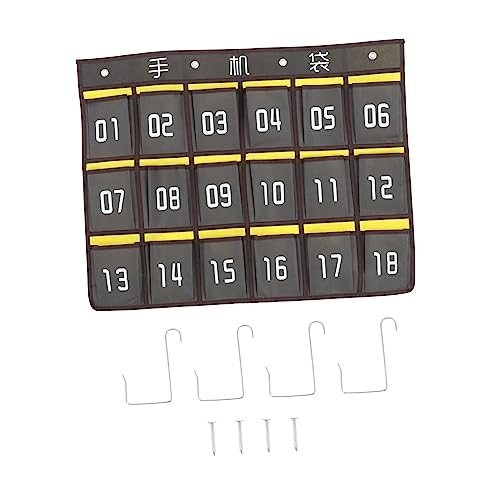 KAILIKETIY Hängender Wandtaschen Organizer aus Canvas und Fächer zur Übersichtlichen Aufbewahrung von Handys und Taschenrechnern Multifunktional für Klassenzimmer und Bürobereich von KAILIKETIY