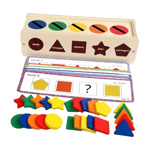 KAILIKETIY Holzspielzeug Sortierbox für Montessori Motorikspielzeug Feinmotorik Form Farbenerkennung Lernspielzeug für Kleinkinder Ab Jahr von KAILIKETIY
