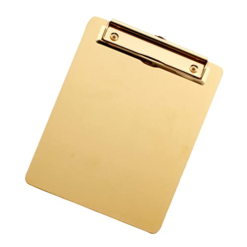 KAILIKETIY Klemmbrett aus mit Goldenem Clip Tragbares Schreibtablet für Büro Schule und Zuhause für und Notizen Langlebig Runder von KAILIKETIY