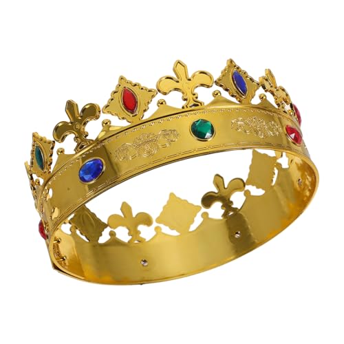 KAILIKETIY Königskrone Goldener Kopfschmuck Halloween Fasching Kostüm Party Verstellbar Leicht Bequem Für Theater Auftritte Cosplay KAILIKETIY Königskrone Goldener Kopfschmuck Halloween Fasching Kostüm Party Verstellbar Leicht Bequem Für Theater Auftritte Cosplay von KAILIKETIY