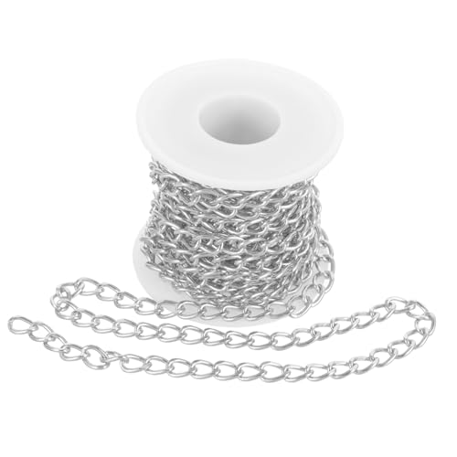 KAILIKETIY Metallkette DIY Schmuck Bastelset für Erwachsene Robuste Gliederkette Silber Vielseitig als Armbandkette Taschenhenkel und Deko Handgefertigte Schmuckherstellung Glatte Oberfläche von KAILIKETIY