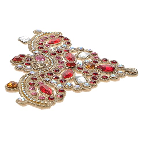 KAILIKETIY Rhinestone Applique Patch zum Aufbügeln für Kleidung Glitzernde Strass Applikation für Schuhe DIY Deko Handgemachte Verschönerung für Kleider und Hochzeitsaccessoires Rote Farbe KAILIKETIY Rhinestone Applique Patch zum Aufbügeln für Kleidung Glitzernde Strass Applikation für Schuhe DIY Deko Handgemachte Verschönerung für Kleider und Hochzeitsaccessoires Rote Farbe von KAILIKETIY