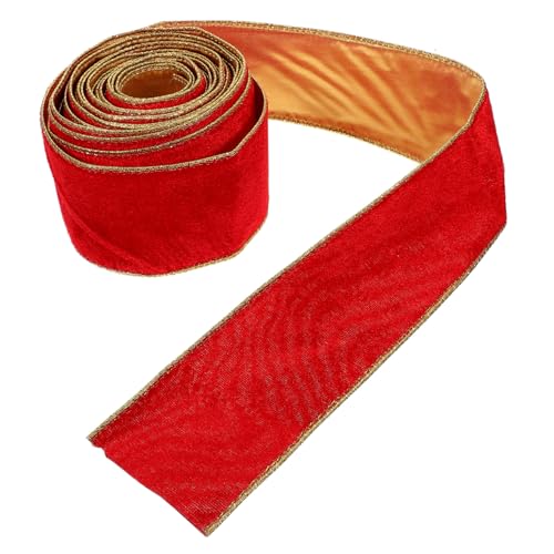 KAILIKETIY Rotes Samtband zum Basteln und Geschenkverpacken Verschleißfestes Zuschneidbares Dekoband für DIY Schleifen Kränze und Festliche Anlässe von KAILIKETIY