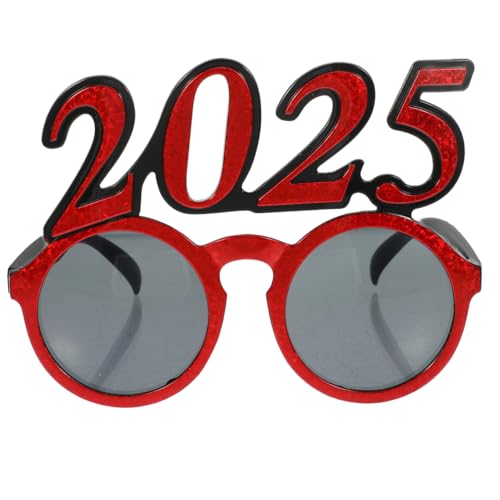 KAILIKETIY Runde Zahlenbrille Rot Glänzend Partybrille Silvester Foto Requisite Neujahrsfeier Accessoire für Erwachsene und Jugendliche KAILIKETIY Runde Zahlenbrille Rot Glänzend Partybrille Silvester Foto Requisite Neujahrsfeier Accessoire für Erwachsene und Jugendliche von KAILIKETIY