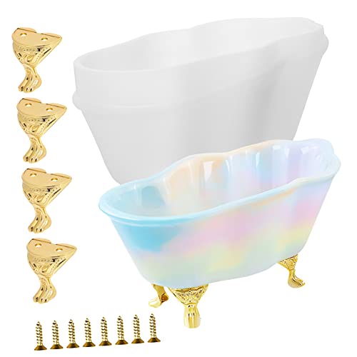 KAILIKETIY Silikonform für Epoxidharz Badewanne mit Stützfüßen für DIY Gestaltung von Kunstwerken Glatte Oberfläche für Einfaches Entfernen KAILIKETIY Silikonform für Epoxidharz Badewanne mit Stützfüßen für DIY Gestaltung von Kunstwerken Glatte Oberfläche für Einfaches Entfernen von KAILIKETIY