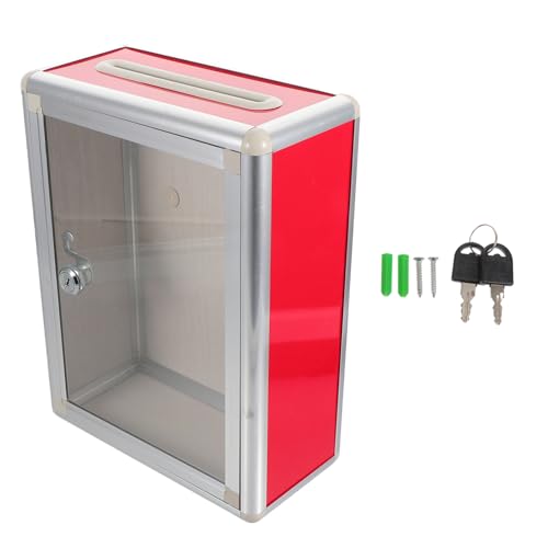 KAILIKETIY Vorschlagsbox aus Transparente Rote Post Box Abschließbare Aufbewahrungslösung für Büro und Zuhause Einfach zu Montieren Langlebig und Korrosionsbeständig von KAILIKETIY
