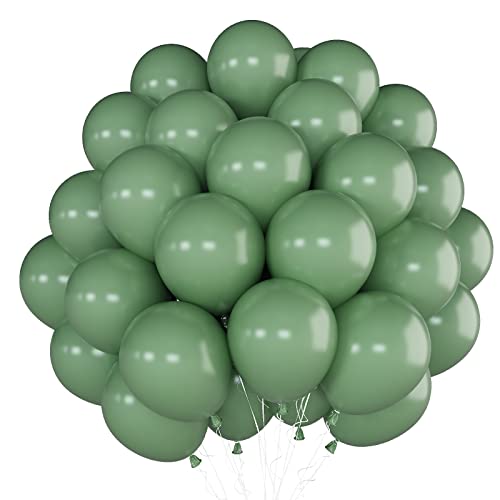 10 Zoll Luftballons Grün, 50 Stück Retro Grün Ballons Latex Helium Luftballon Vintage Grün Partyballon für Kindergeburtstag Dschungel Party Safari Geburtstag Dekoration von KAINSY