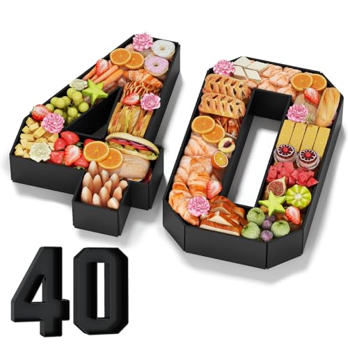 KAINSY Pappnummern für Charcuterie-Zahlen, befüllbar, 35 cm, schwarz, Pappmaché, Zahlenform, Cupcake-Formen, Behälter, Behälter für Lebensmittel, Süßigkeiten, 40. Geburtstag, Party-Dekorationen, KAINSY Pappnummern für Charcuterie-Zahlen, befüllbar, 35 cm, schwarz, Pappmaché, Zahlenform, Cupcake-Formen, Behälter, Behälter für Lebensmittel, Süßigkeiten, 40. Geburtstag, Party-Dekorationen, von KAINSY