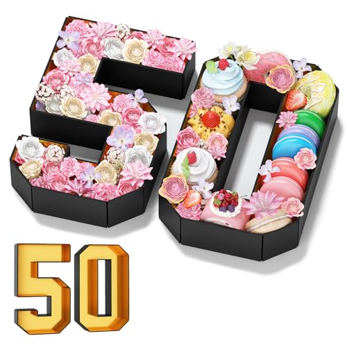 Pappnummern für Charcuterie, befüllbar, 34 cm, schwarz, gold, Pappmaché, Zahlenform, Cupcake-Förmchen, Behälter, Behälter für Lebensmittel, Süßigkeiten, 50. Geburtstag, Party-Dekoration, Jahrestag, 50 Pappnummern für Charcuterie, befüllbar, 34 cm, schwarz, gold, Pappmaché, Zahlenform, Cupcake-Förmchen, Behälter, Behälter für Lebensmittel, Süßigkeiten, 50. Geburtstag, Party-Dekoration, Jahrestag, 50 von KAINSY