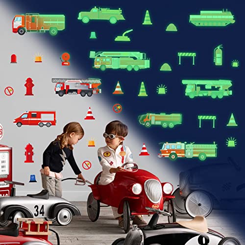 KAIRNE 32 Stück Wandtattoo Feuerwehr,Wandtattoo Kinderzimmer Jungen Mädchen,Cartoon Fahrzeuge Leuchtend Aufkleber,Auto Wandsticker,Feuerwehr Leuchtsticker für Babyzimmer Schlafzimmer Wanddeko Geschenk KAIRNE 32 Stück Wandtattoo Feuerwehr,Wandtattoo Kinderzimmer Jungen Mädchen,Cartoon Fahrzeuge Leuchtend Aufkleber,Auto Wandsticker,Feuerwehr Leuchtsticker für Babyzimmer Schlafzimmer Wanddeko Geschenk von KAIRNE