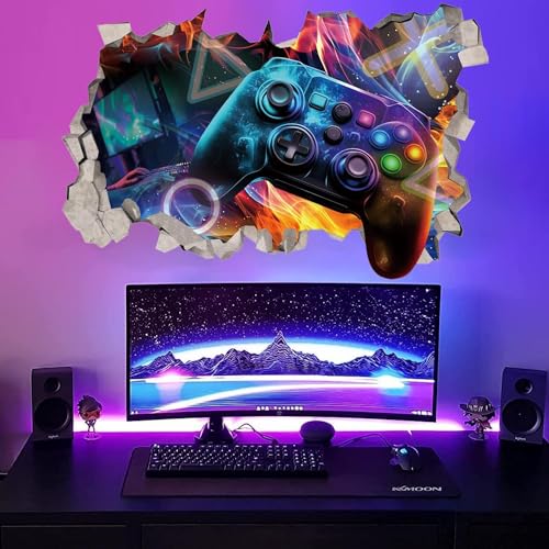 KAIRNE 3D-Gaming-Wandaufkleber für Jungen-Schlafzimmer, Spiel-Wandaufkleber, Xbox-Gamer-Wandkunst-Aufkleber, PS4-Minecraft-Wanddekoration für Spielzimmer, Videospiel-Sachen für Teenager, Jungen, KAIRNE 3D-Gaming-Wandaufkleber für Jungen-Schlafzimmer, Spiel-Wandaufkleber, Xbox-Gamer-Wandkunst-Aufkleber, PS4-Minecraft-Wanddekoration für Spielzimmer, Videospiel-Sachen für Teenager, Jungen, von KAIRNE
