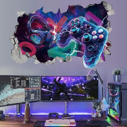 KAIRNE 3D Wandtattoo Gamer,Wandtattoo Kinderzimmer Jungen,Bunte Gamer Poster,Gaming Wandbild für Schlafzimmer,Wandtattoo Junge Teenager,Videospiel Wandstikcer für Jugendzimmer Deko Geschenk KAIRNE 3D Wandtattoo Gamer,Wandtattoo Kinderzimmer Jungen,Bunte Gamer Poster,Gaming Wandbild für Schlafzimmer,Wandtattoo Junge Teenager,Videospiel Wandstikcer für Jugendzimmer Deko Geschenk von KAIRNE