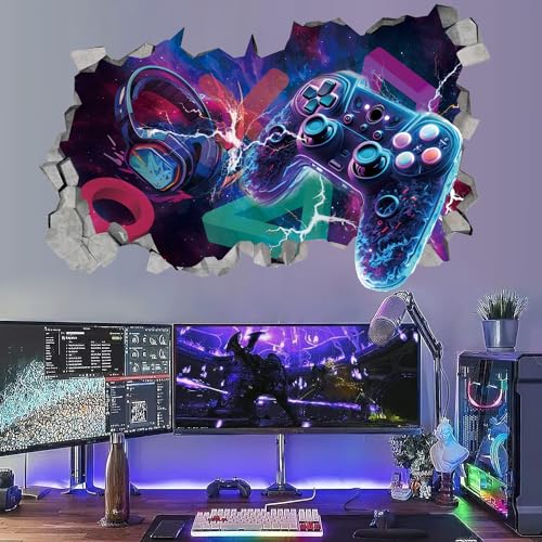 KAIRNE 3D Wandtattoo Gamer,Wandtattoo Kinderzimmer Jungen,Bunte Gamer Poster,Gaming Wandbild für Schlafzimmer,Wandtattoo Junge Teenager,Videospiel Wandstikcer für Jugendzimmer Deko Geschenk KAIRNE 3D Wandtattoo Gamer,Wandtattoo Kinderzimmer Jungen,Bunte Gamer Poster,Gaming Wandbild für Schlafzimmer,Wandtattoo Junge Teenager,Videospiel Wandstikcer für Jugendzimmer Deko Geschenk von KAIRNE