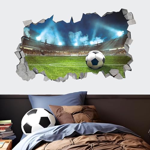 KAIRNE 3D fußball wandtattoo,Fußball Wandsticker,Fussball Stadion Durchbruch Wandaufkleber Für Kinderzimmer Jungen 85x55CM Sport Wandstikcer für Schlafzimmer Wohnzimmer Wanddeko KAIRNE 3D fußball wandtattoo,Fußball Wandsticker,Fussball Stadion Durchbruch Wandaufkleber Für Kinderzimmer Jungen 85x55CM Sport Wandstikcer für Schlafzimmer Wohnzimmer Wanddeko von KAIRNE