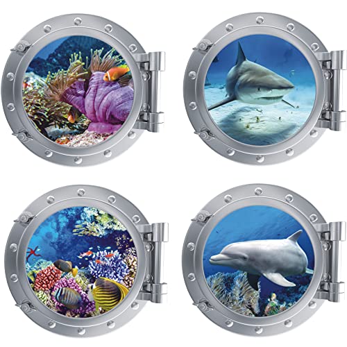 KAIRNE 4 Stück 3D Wandtattoo Unterwasserwelt,Wandsticker Badezimmer Bilder,3D Hai Wandtattoo Kinderzimmer,Ozean Bild Fische Sticker,Meerestiere Sticker für Schlafzimmer Wohnzimmer Bad Wanddeko,30×28CM KAIRNE 4 Stück 3D Wandtattoo Unterwasserwelt,Wandsticker Badezimmer Bilder,3D Hai Wandtattoo Kinderzimmer,Ozean Bild Fische Sticker,Meerestiere Sticker für Schlafzimmer Wohnzimmer Bad Wanddeko,30×28CM von KAIRNE