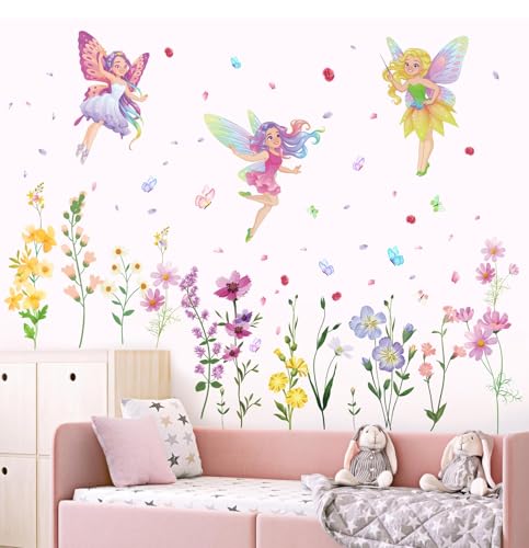 KAIRNE Blume Wandtattoo Fee,Wandtattoo Kinderzimmer Mädchen,Blume Schmetterlinge Wandsticker,Blume Elfen Kinder,Prinzessin Wandaufkleber,Pflanze Rose Blume Wandsticker Mädchen Schlafzimmer KAIRNE Blume Wandtattoo Fee,Wandtattoo Kinderzimmer Mädchen,Blume Schmetterlinge Wandsticker,Blume Elfen Kinder,Prinzessin Wandaufkleber,Pflanze Rose Blume Wandsticker Mädchen Schlafzimmer von KAIRNE