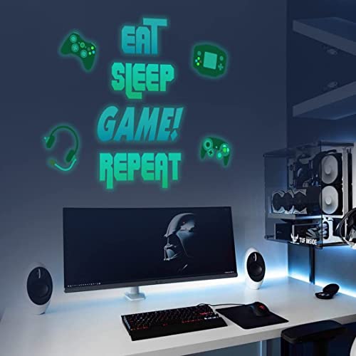 KAIRNE Wandtattoo Gamer,Wandtattoo Kinderzimmer Jungen,Leuchtsticker jugendzimmer Deko,Game Sprüche Videospiel Bild für Schlafzimmer,Game fluoreszierend Aufkleber für Schlafzimmer Babyzimmer Wanddeko KAIRNE Wandtattoo Gamer,Wandtattoo Kinderzimmer Jungen,Leuchtsticker jugendzimmer Deko,Game Sprüche Videospiel Bild für Schlafzimmer,Game fluoreszierend Aufkleber für Schlafzimmer Babyzimmer Wanddeko von KAIRNE