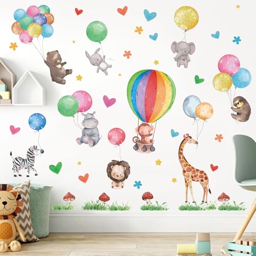 KAIRNE Wandtattoo Kinderzimmer Tiere,Wandsticker Kinderzimmer Jungen Mädchen,Heißluftballon Wandtattoo Ballon Tiere,Elefant Löwe Bär Dschunge Tiere Wandaufkleber für Babyzimmer Spielzimmer Wanddeko KAIRNE Wandtattoo Kinderzimmer Tiere,Wandsticker Kinderzimmer Jungen Mädchen,Heißluftballon Wandtattoo Ballon Tiere,Elefant Löwe Bär Dschunge Tiere Wandaufkleber für Babyzimmer Spielzimmer Wanddeko von KAIRNE